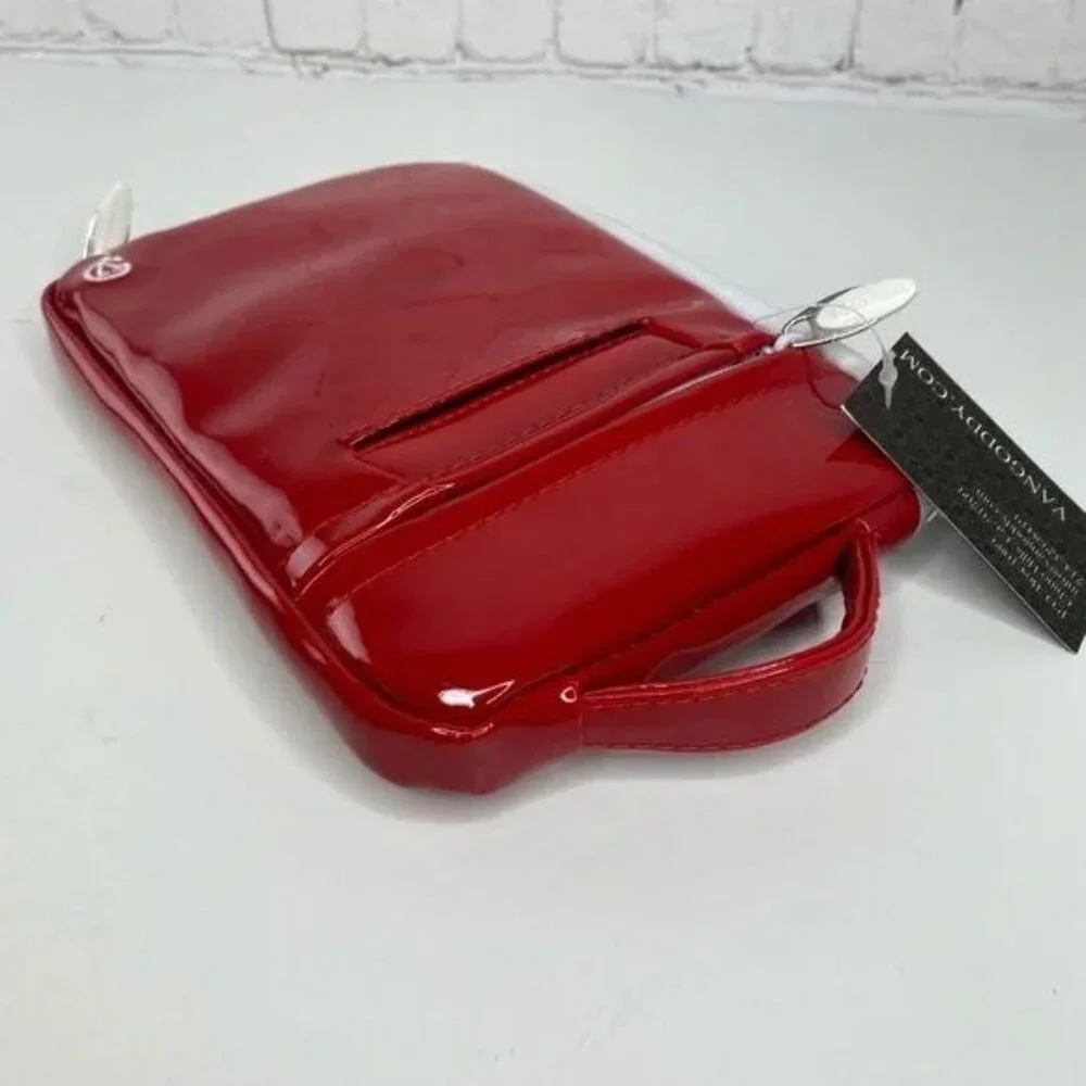 *VANGODDY Lipstick Red Patent Leather Tablet Sleeve Pouch Case Zipper Bag - NWT